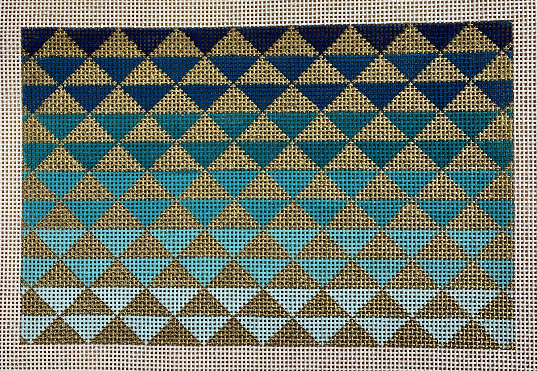 ombre tirangles, blue