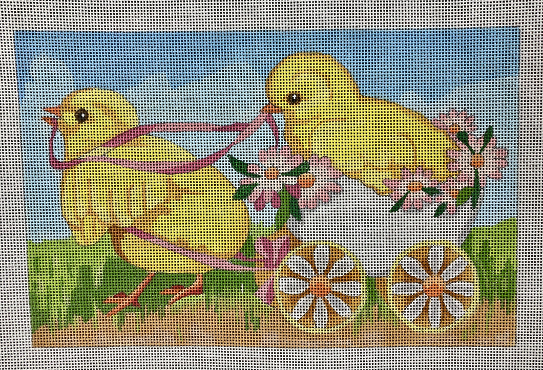 2 chicks and an egg