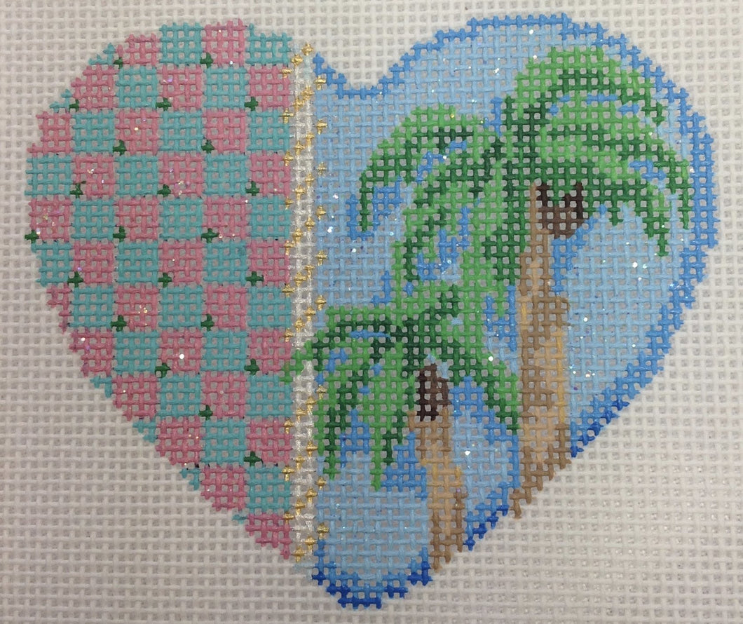 palm tree & checks heart