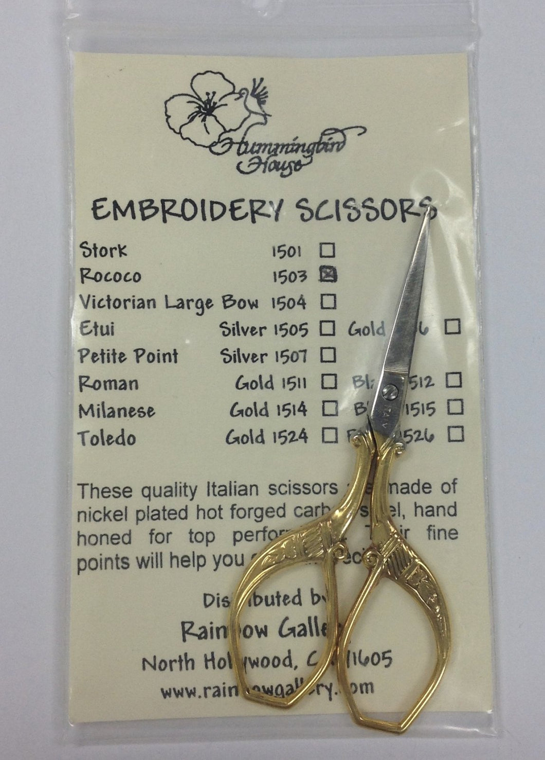rococo gold handle scissor