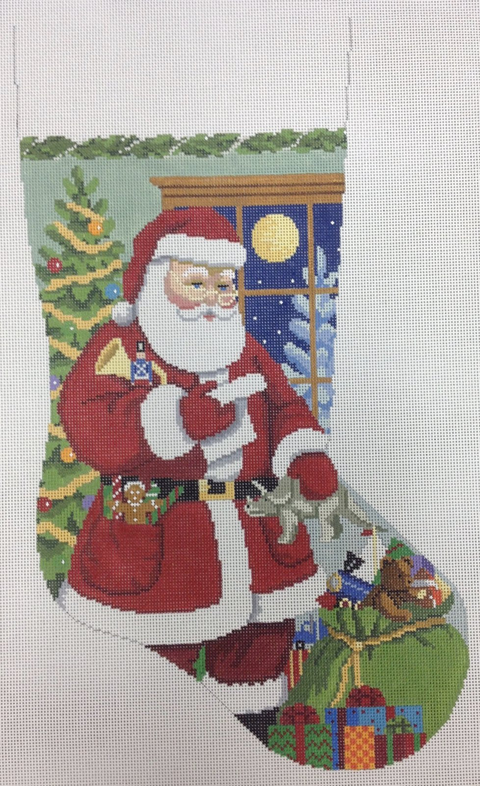 stocking with santa & list