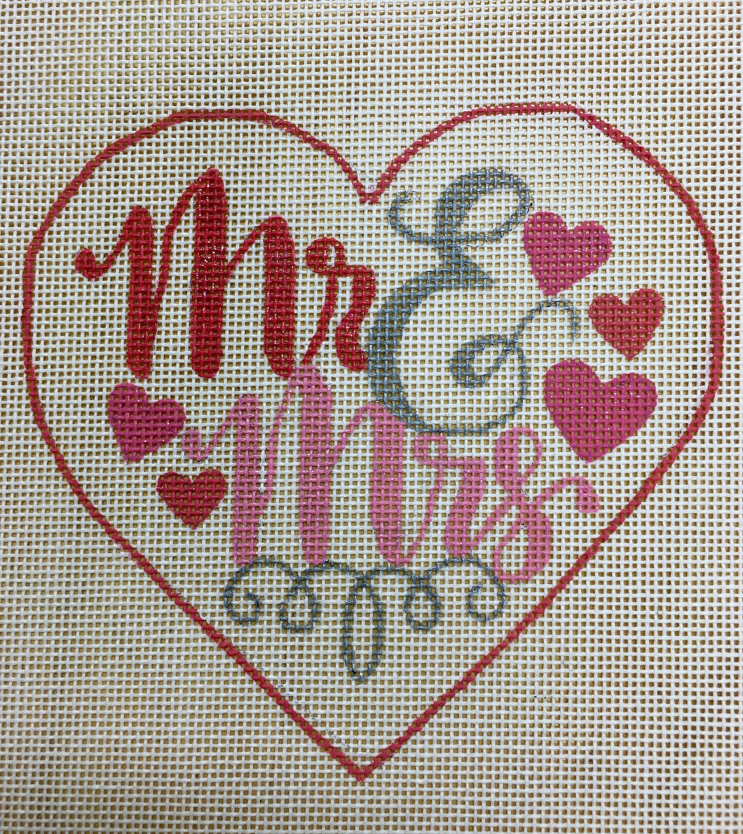 APWE04-RP mr & mrs heart, red & pink