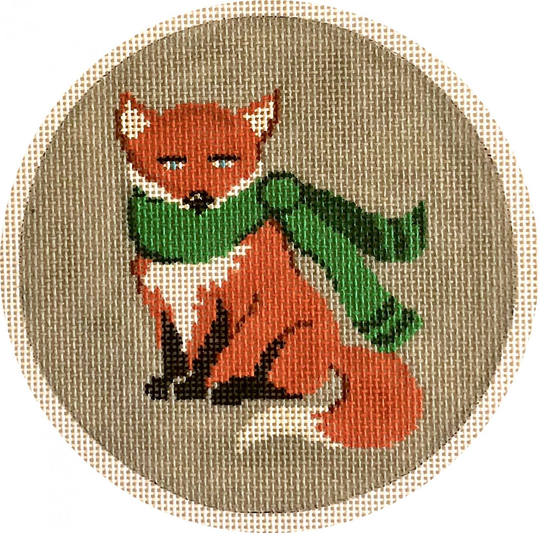 fox with green scarf