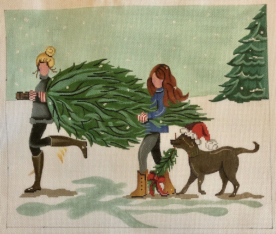 carrying the christmas tree