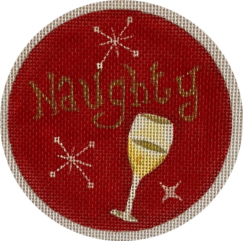 naughty, wine ornament