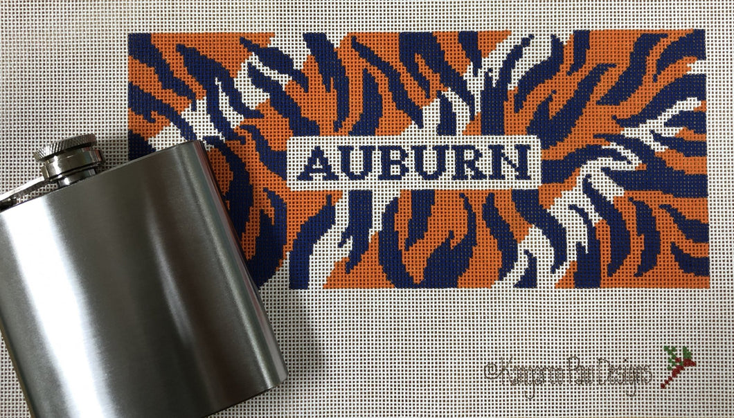 auburn tiger print & flask