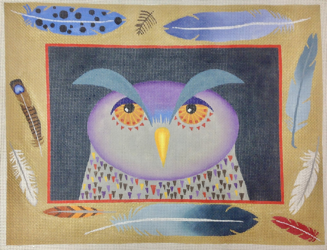 owl portrait with stitch guide
