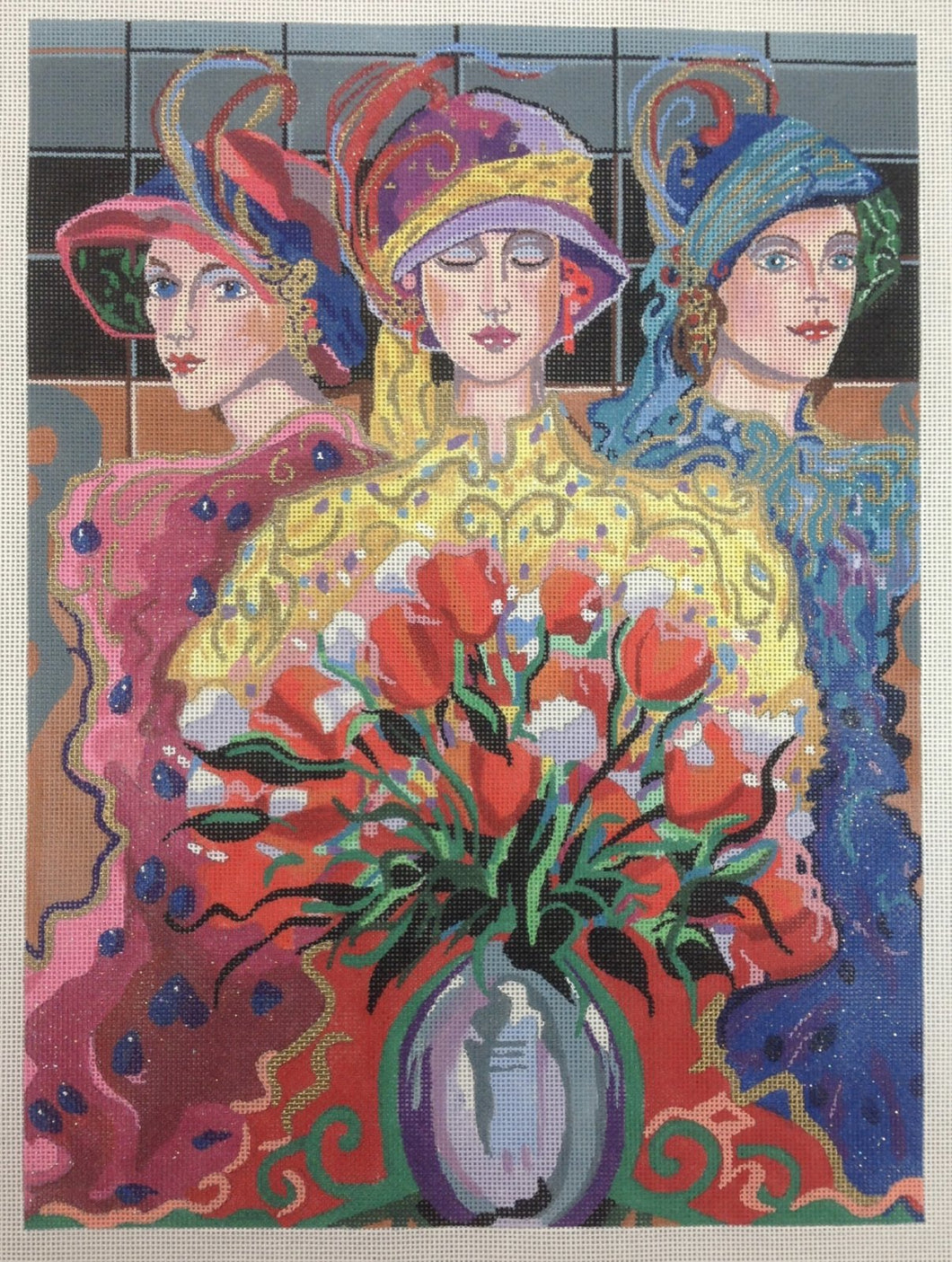 3 ladies & wild flowers