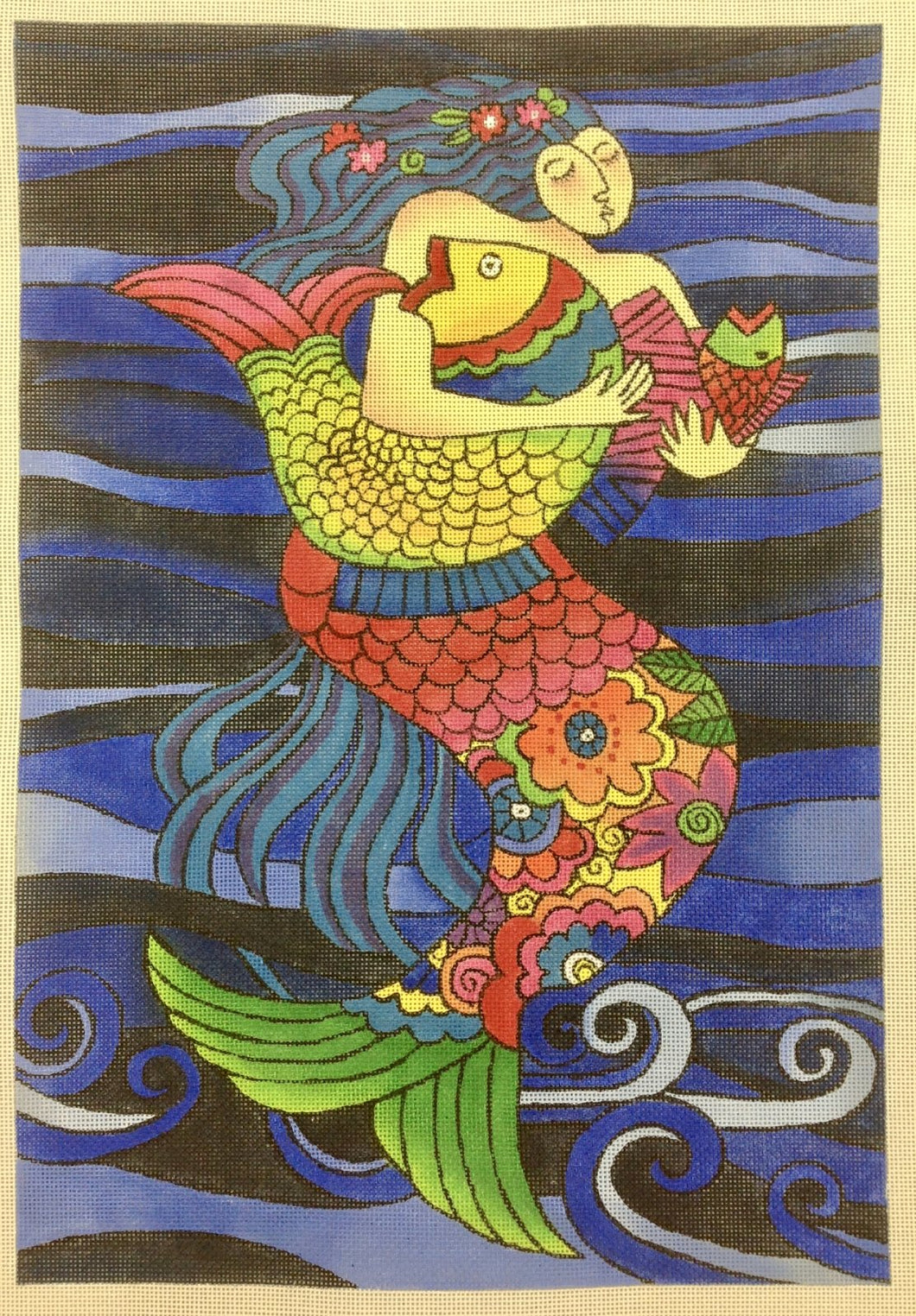 mermaid holding fish