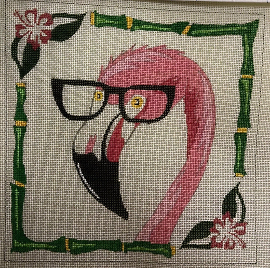 flamingo with glasses