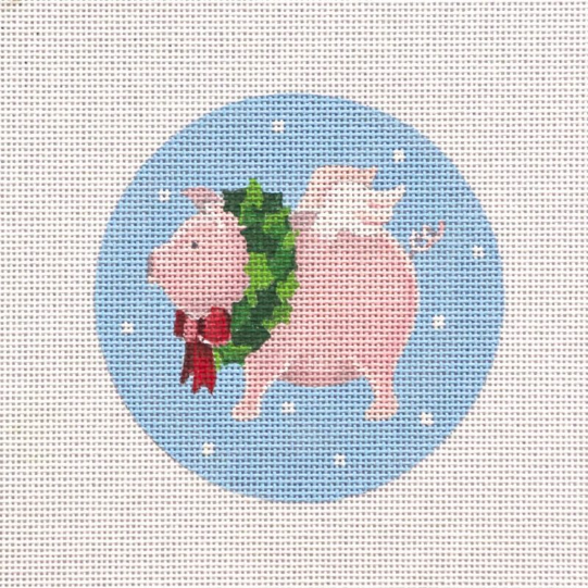 flying pig with wreath