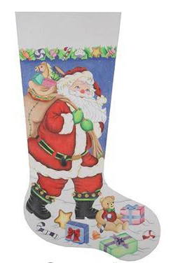 santa carrying toy bag stocking