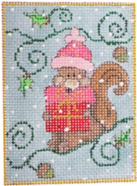 woodland santa, squirrel with stitch guide & threads*