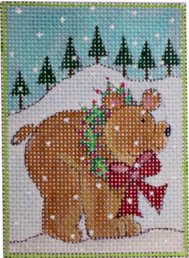woodland santa bear with stitch guide & threads*